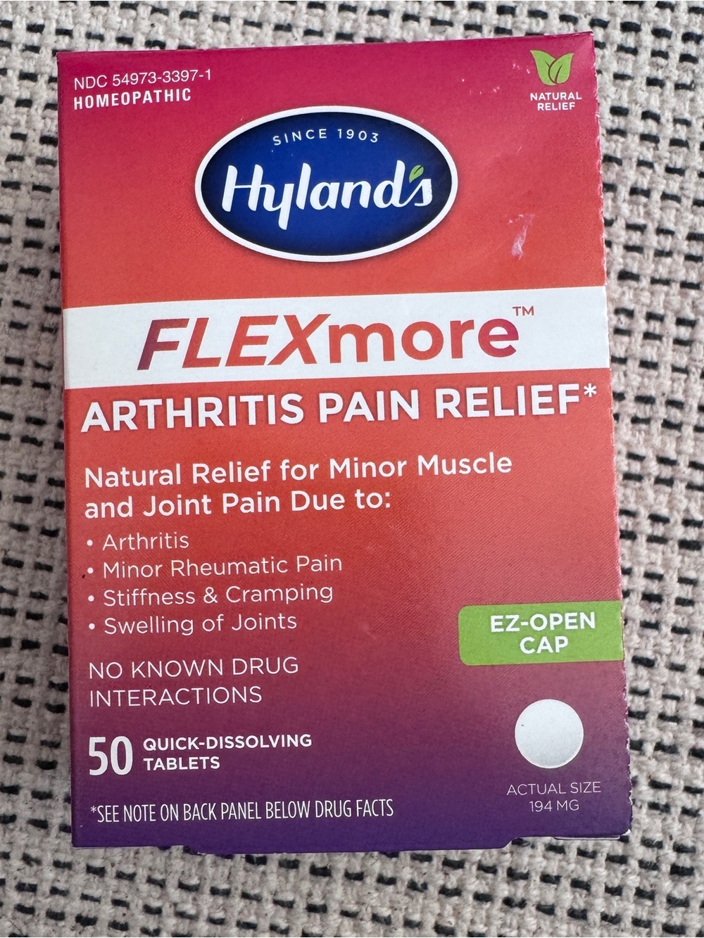 1 x Hyland's FLEXmore Arthritis Pain Relief 50 Tablets